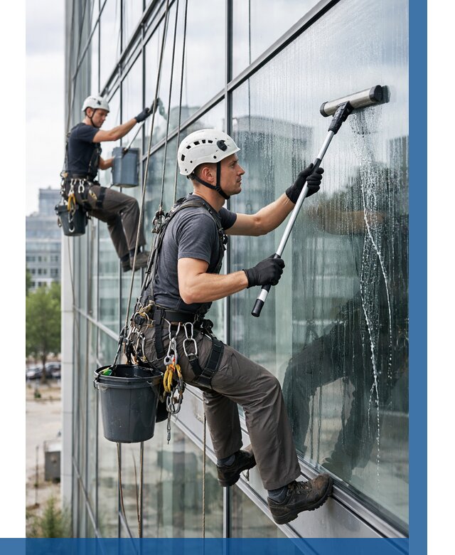 Мойка витражей альпинистами в Мытищах от 711 р. под ключ|ВЫСОТНИК-Мтщ