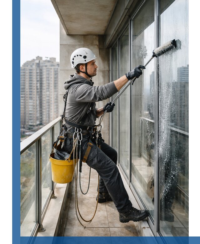 Профессиональная мойка балконного остекления в Мытищах