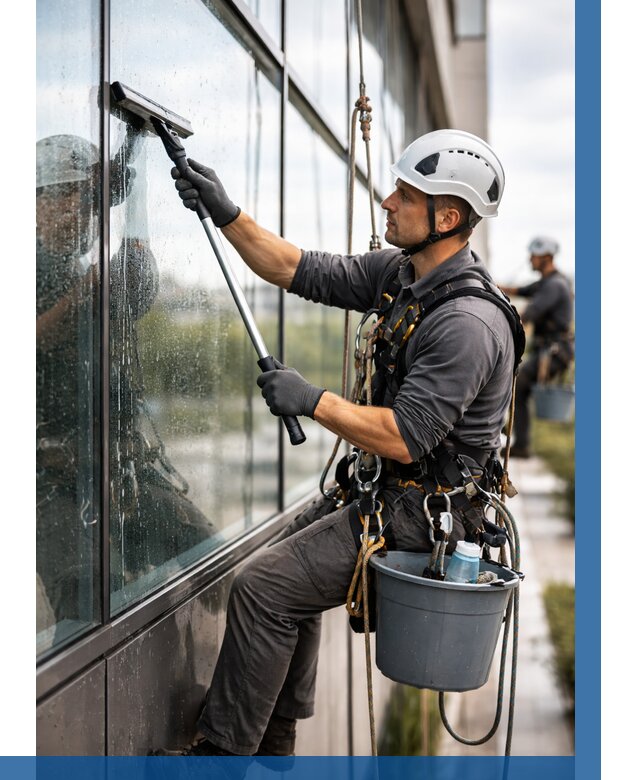 Мойка стеклянных фасадов в Мытищах от 203 р. | ВЫСОТНИК-Мтщ
