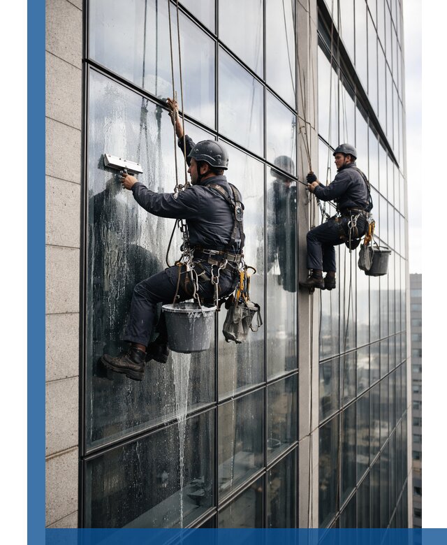 Профессиональная мойка стеклянных фасадов зданий в Мытищах