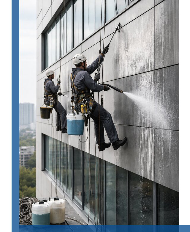 Профессиональная мойка вентилируемых фасадов в Мытищах