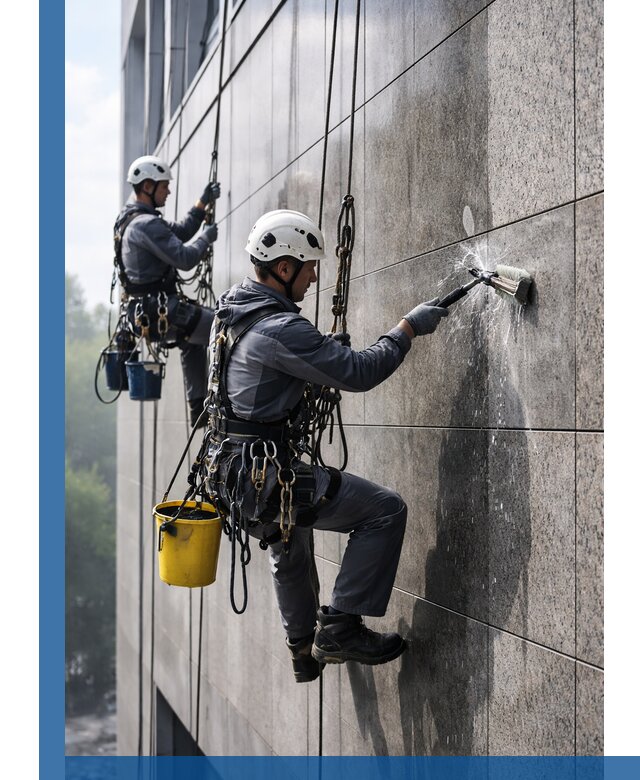 Профессиональная мойка фасада из керамогранита в Мытищах