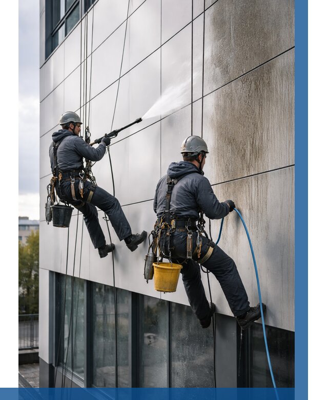 Мойка фасада из композита в Мытищах по цене от 305 р. | ВЫСОТНИК-Мтщ