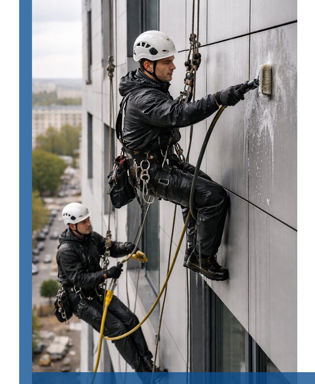 Профессиональная мойка фасада из композита в Мытищах