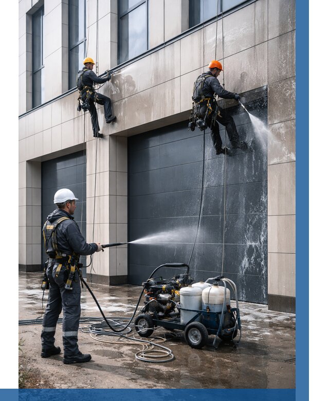 Послестроительная мойка фасада в Мытищах от 305 р. | ВЫСОТНИК-Мтщ