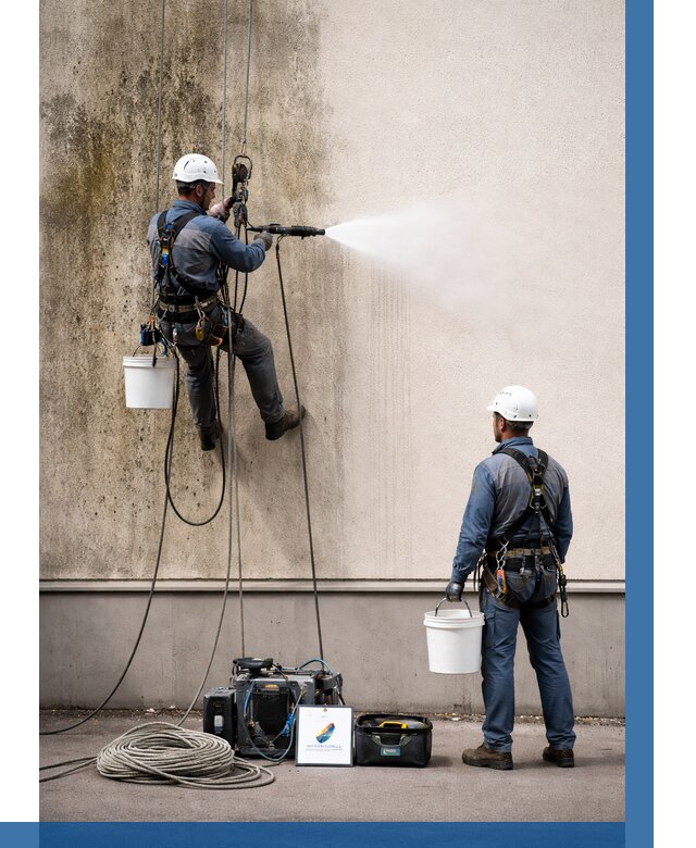 Очистка фасада от плесени в Мытищах от 305 р. | ВЫСОТНИК-Мтщ