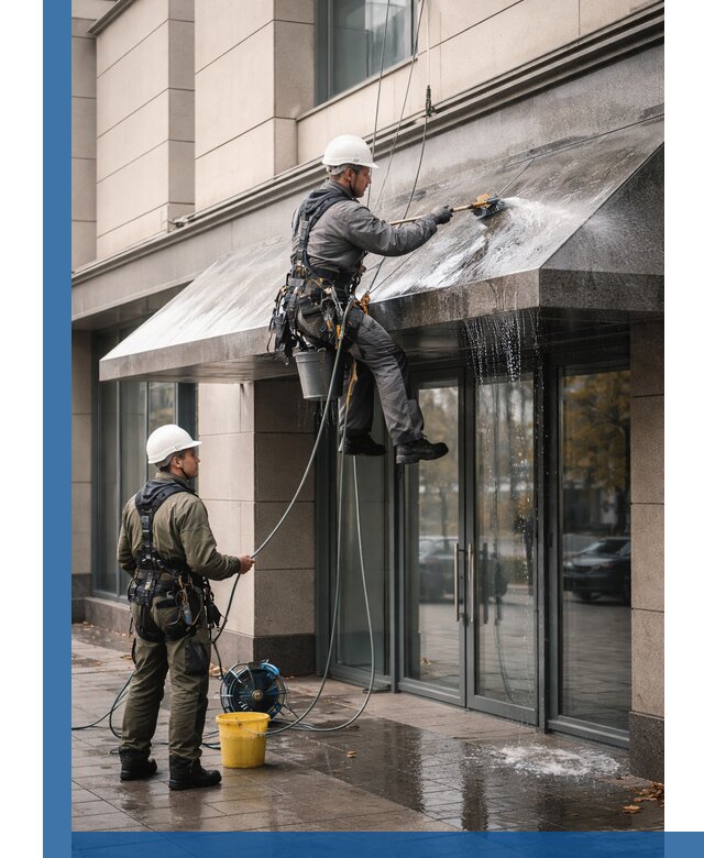 Профессиональная мойка козырьков и навесов в Мытищах