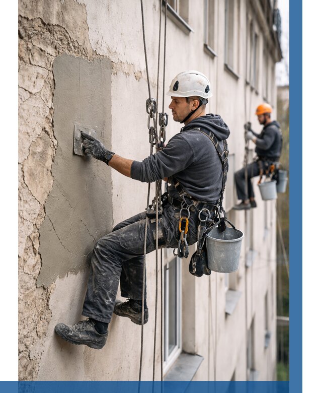 Восстановление штукатурки фасада в Мытищах от 1219 р. | ВЫСОТНИК-Мтщ