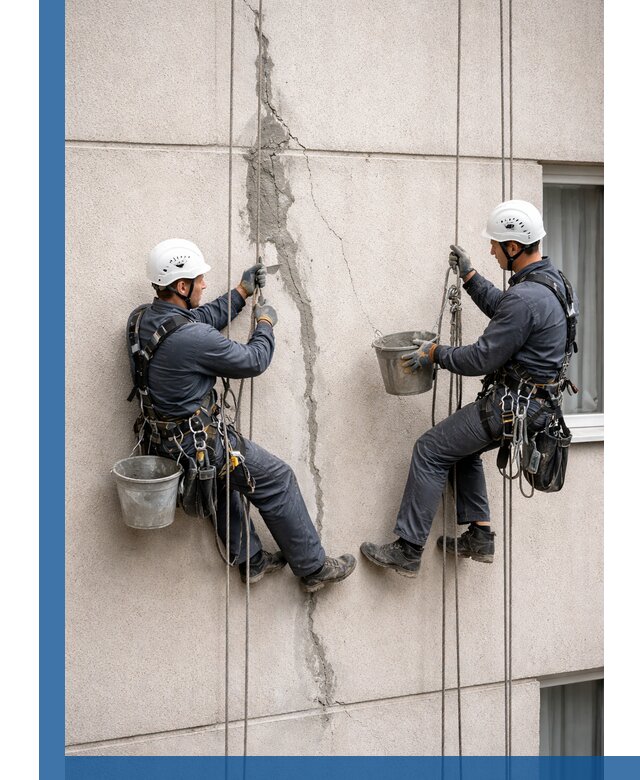 Заделка трещин на фасаде в Мытищах с гарантийным ремонтом