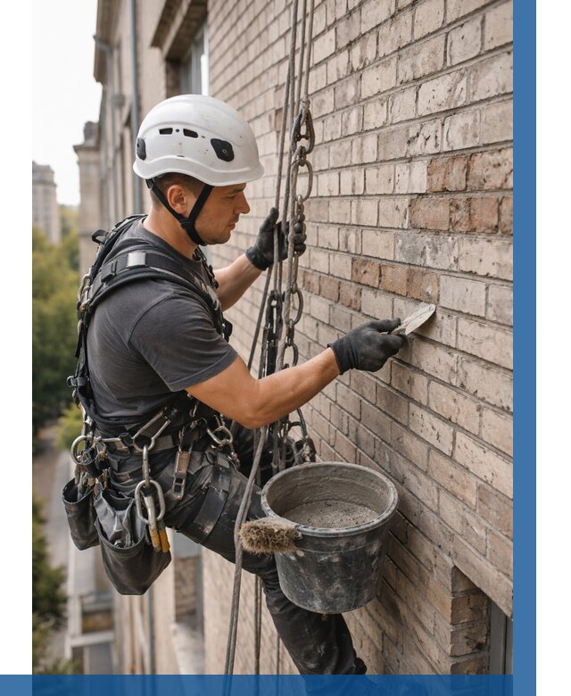 Ремонт кирпичной кладки фасада в Мытищах от 1828 р. | ВЫСОТНИК-Мтщ