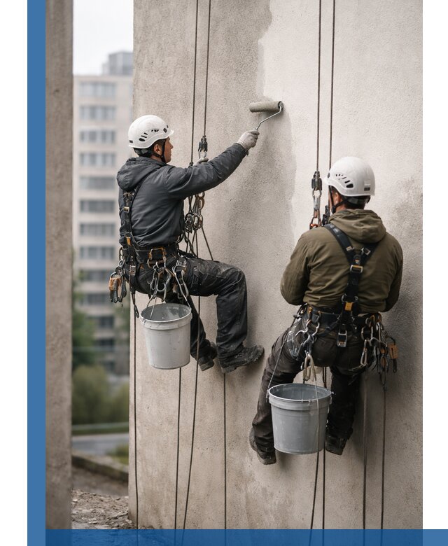 Покраска фасадов высотными альпинистами в Мытищах с гарантией