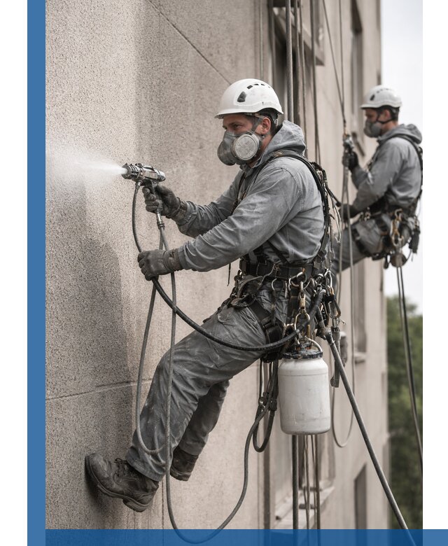 Безвоздушная покраска фасадов зданий в Мытищах профессионально