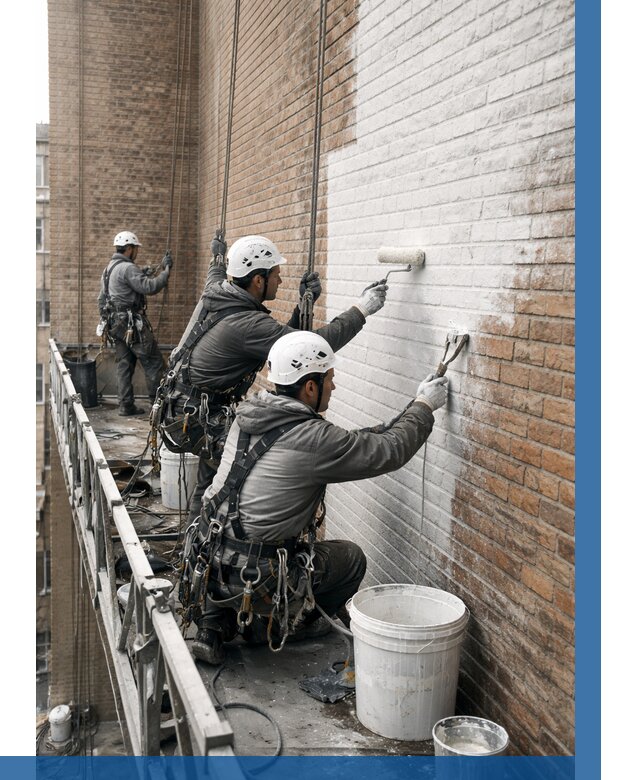 Покраска кирпичного фасада в Мытищах от 355 р. | ВЫСОТНИК-Мтщ