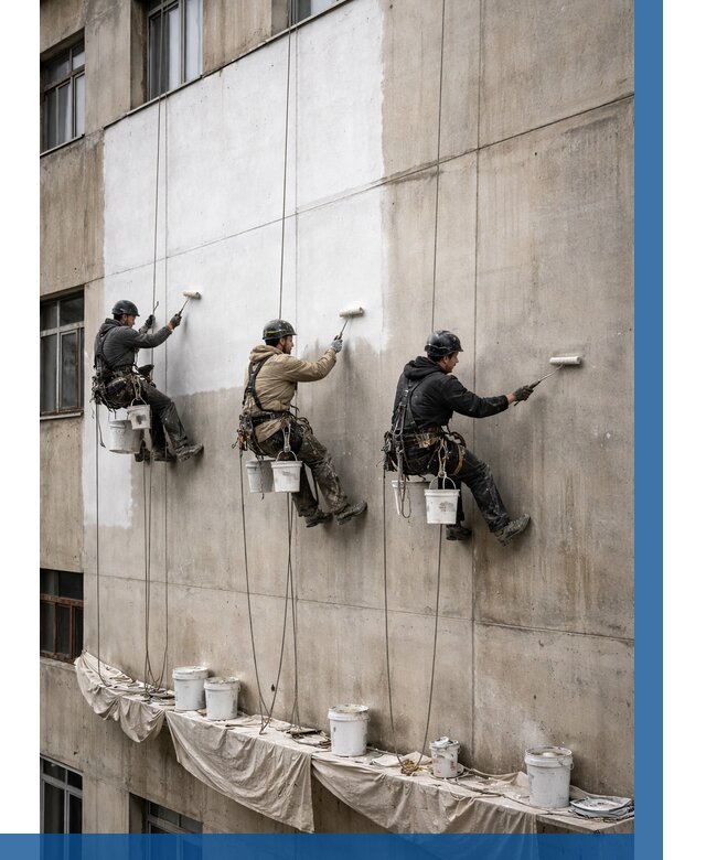 Покраска бетонного фасада в Мытищах от 355 р за м2 | ВЫСОТНИК-Мтщ