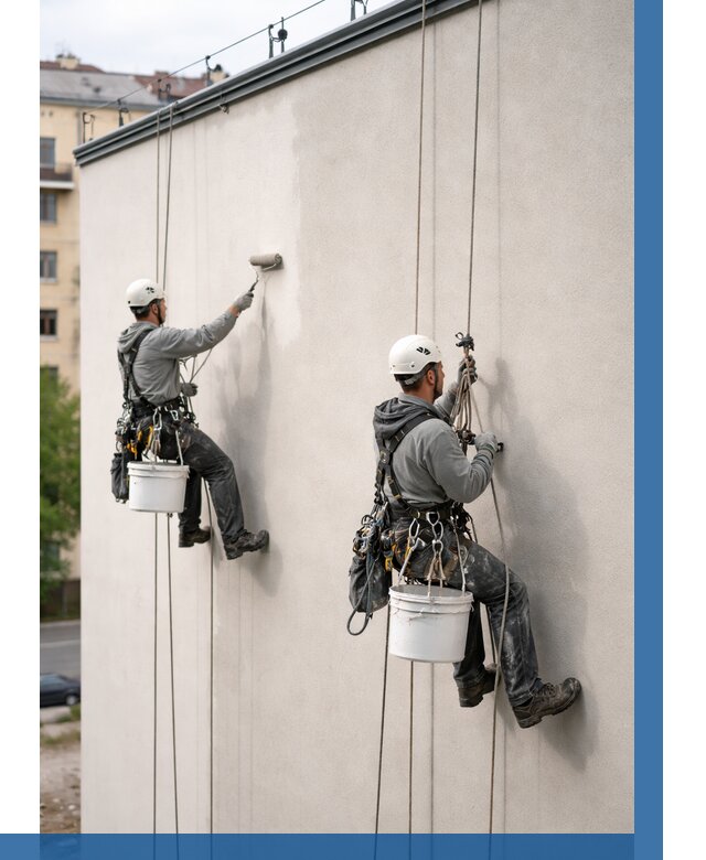 Покраска оштукатуренного фасада в Мытищах от 325 р. | ВЫСОТНИК-Мтщ