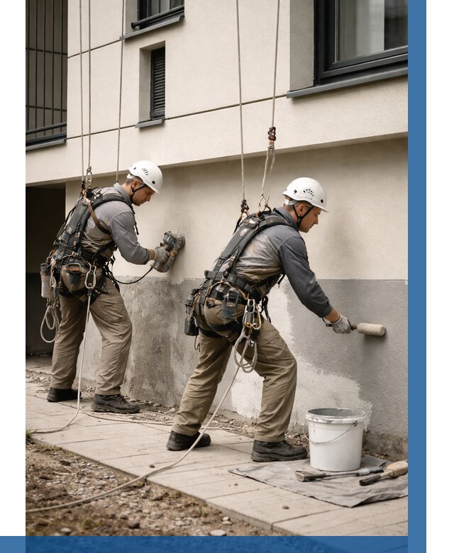 Окраска цоколя здания в Мытищах от 457 р. под ключ | ВЫСОТНИК-Мтщ