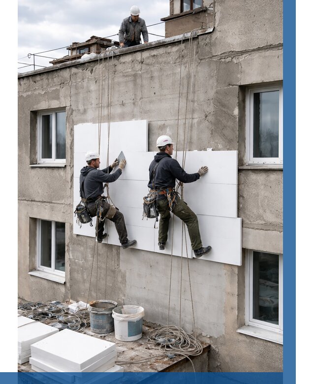 Утепление фасада пенополистиролом в Мытищах от 1828 р. | ВЫСОТНИК-Мтщ