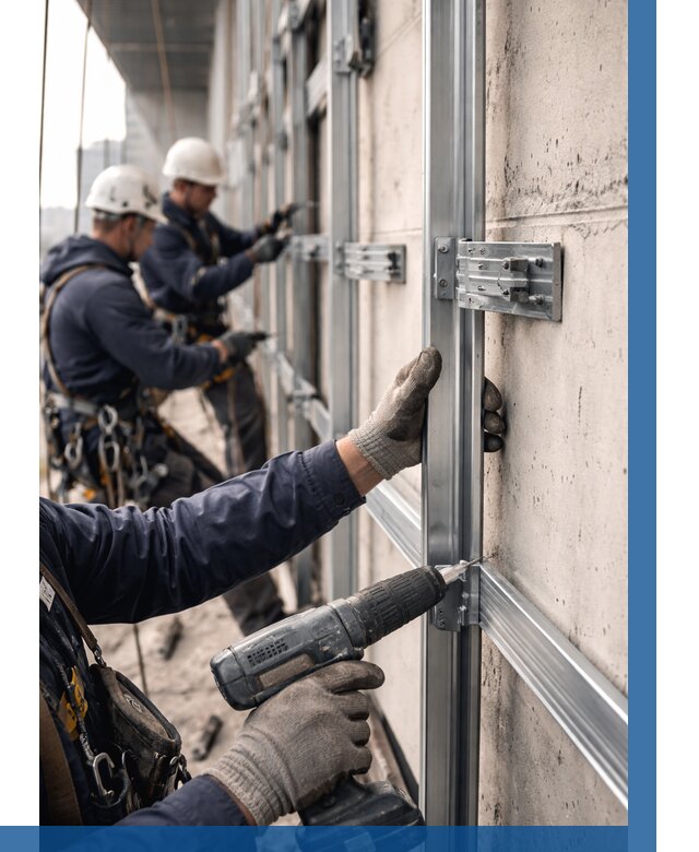 Монтаж подсистемы вентфасада в Мытищах от 863 р. | ВЫСОТНИК-Мтщ