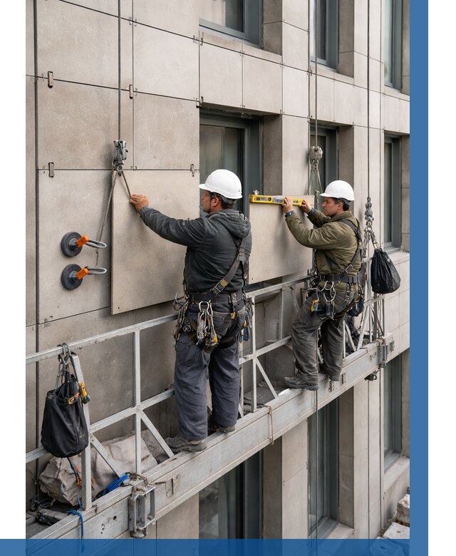 Монтаж керамогранита на фасад в Мытищах от 2539 р. | ВЫСОТНИК-Мтщ