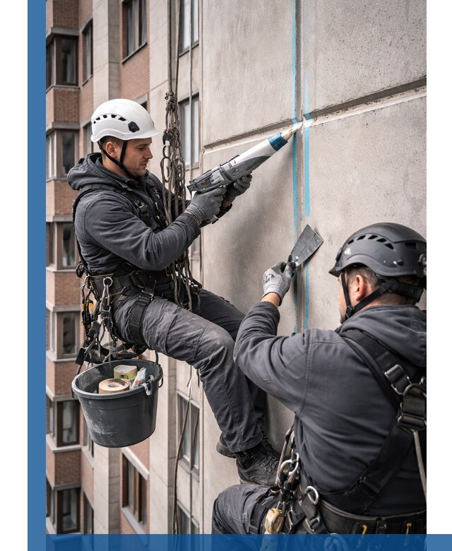 Вторичная герметизация швов фасада и кровли в Мытищах