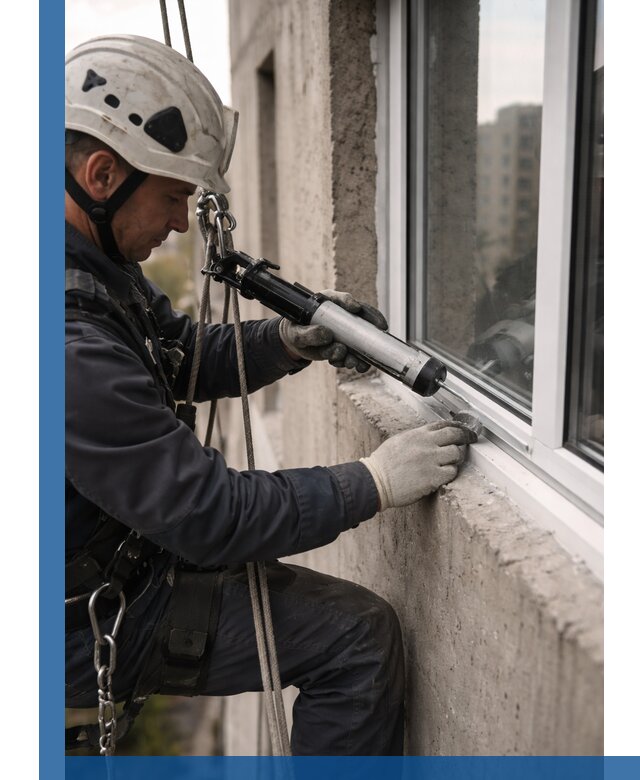 Герметизация оконных швов снаружи в Мытищах профессионально