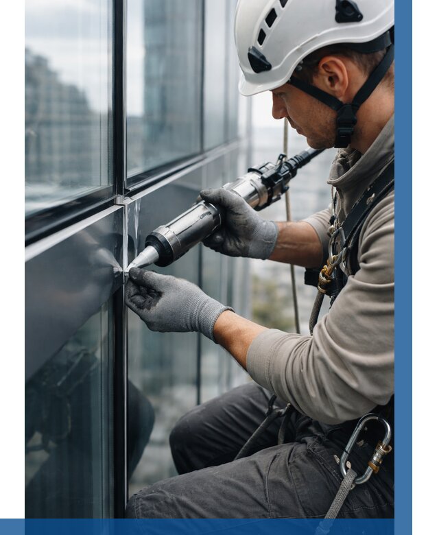 Герметизация стыков витража в Мытищах от 1219 р. | ВЫСОТНИК-Мтщ