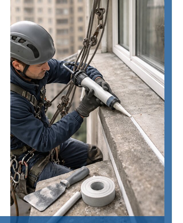 Герметизация балконного козырька в Мытищах от 4570 р. | ВЫСОТНИК-Мтщ