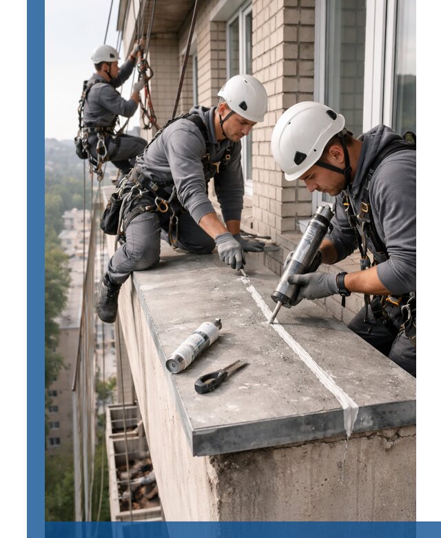 Герметизация балконного козырька в Мытищах профессионально