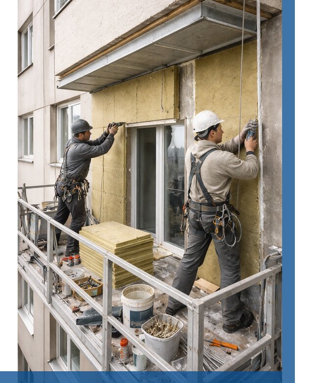 Утепление балкона снаружи в Мытищах от 1625 р. под ключ ВЫСОТНИК-Мтщ