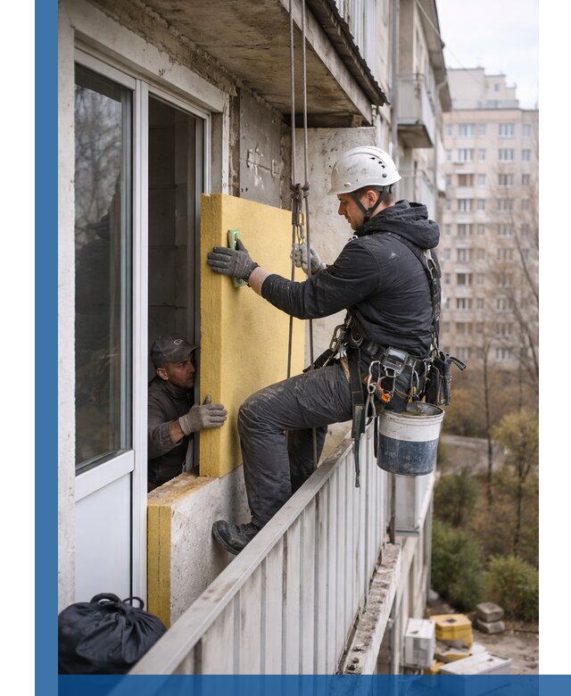 Профессиональное утепление балкона снаружи в Мытищах под ключ