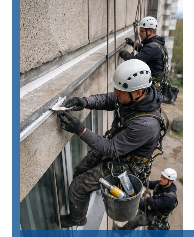 Герметизация примыкания балкона в Мытищах под ключ с гарантией