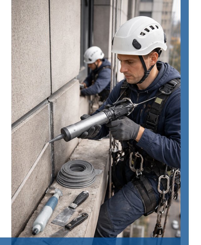 Герметизация деформационных швов фасада в Мытищах от 711 | ВЫСОТНИК-Мтщ