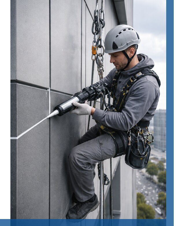 Герметизация стыков фасадных панелей в Мытищах от 6601 р.| ВЫСОТНИК-Мтщ