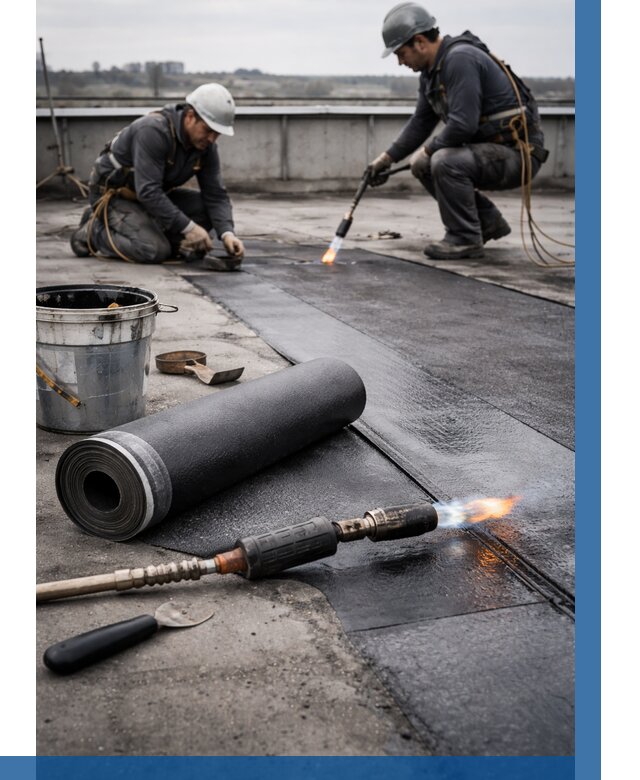 Ремонт рулонной кровли в Мытищах от 660 р. | ВЫСОТНИК-Мтщ