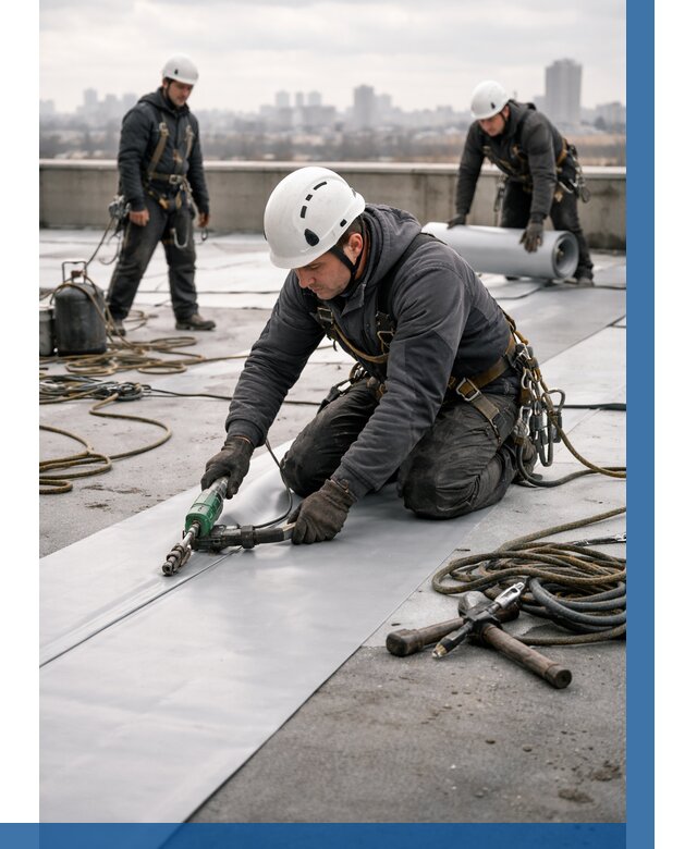 Ремонт мембранной кровли в Мытищах от 1828 р./м2 | ВЫСОТНИК-Мтщ