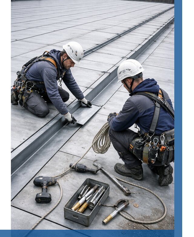 Ремонт фальцевой кровли в Мытищах от 711 р. | ВЫСОТНИК-Мтщ