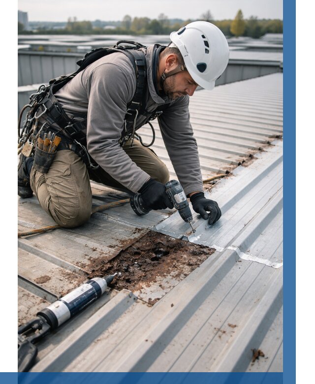 Ремонт профнастила на кровле в Мытищах от 711 р. | ВЫСОТНИК-Мтщ