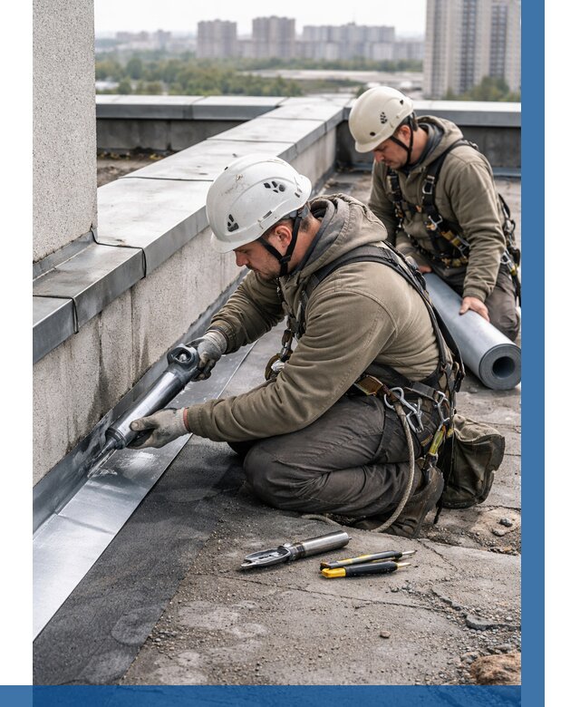 Ремонт кровельных примыканий в Мытищах от 1219 р. | ВЫСОТНИК-Мтщ