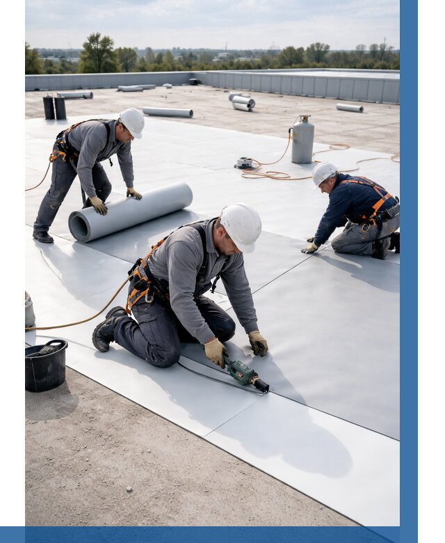 Монтаж мембранной кровли под ключ в Мытищах от 1219 р. | ВЫСОТНИК-Мтщ