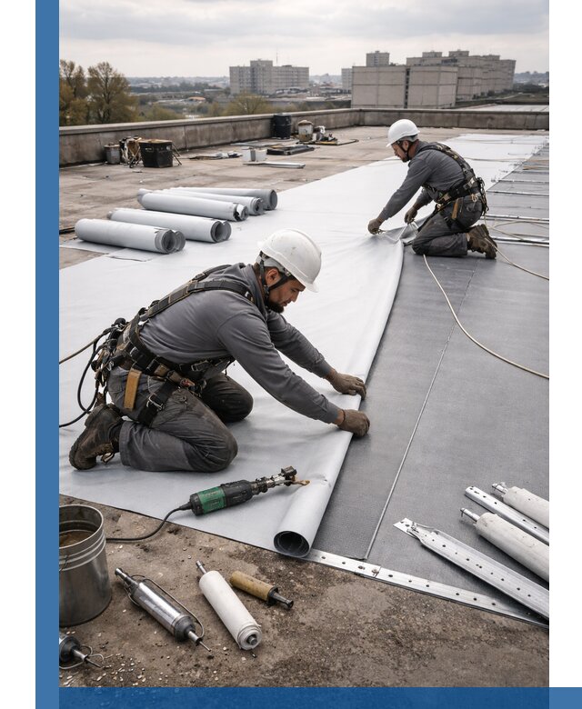 Монтаж мембранной кровли в Мытищах для промышленных зданий