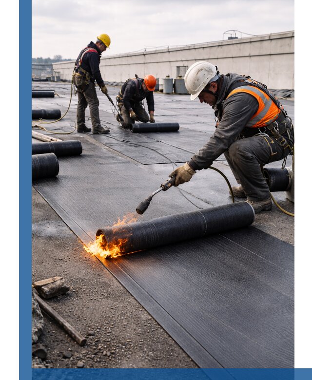Монтаж наплавляемой кровли в Мытищах профессионально
