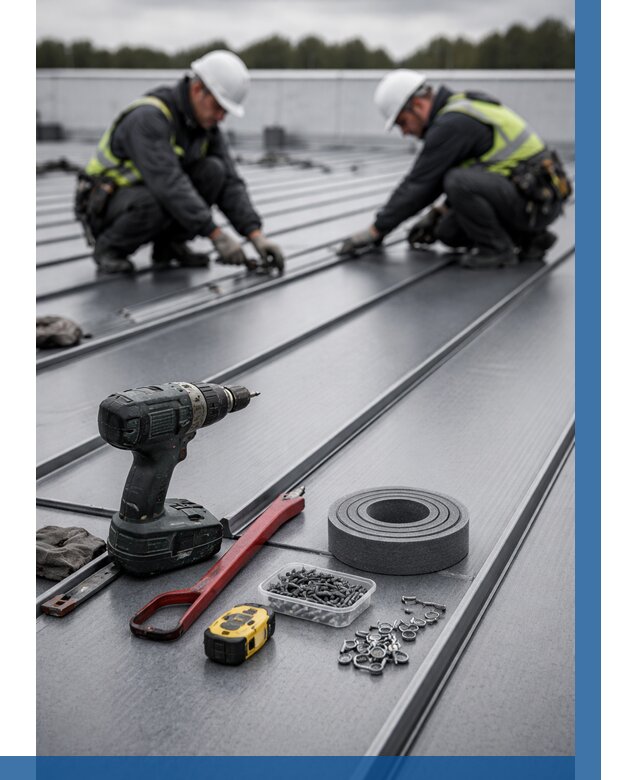 Монтаж фальцевой кровли в Мытищах от 1828 р. | ВЫСОТНИК-Мтщ