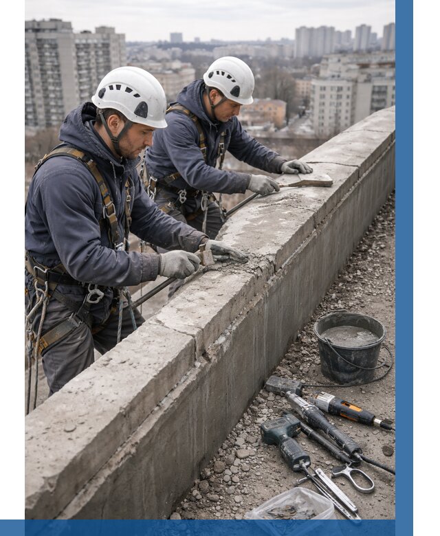 Ремонт парапета на кровле в Мытищах от 1523 р. | ВЫСОТНИК-Мтщ