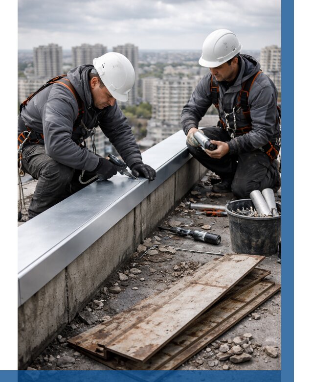 Замена парапетных крышек под ключ в Мытищах от 1219 р. | ВЫСОТНИК-Мтщ