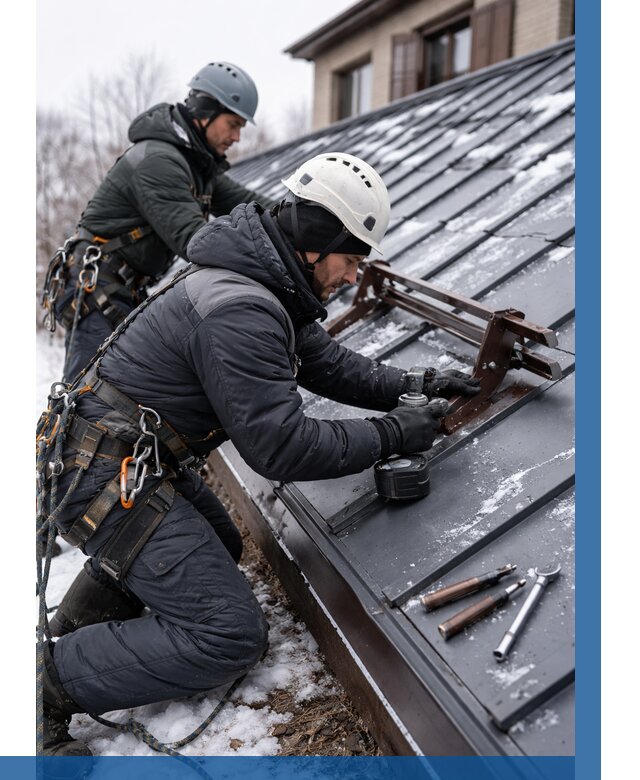 Монтаж снегозадержателей в Мытищах от 457 р. | ВЫСОТНИК-Мтщ