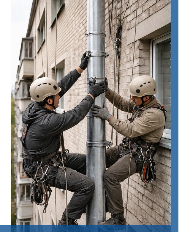 Замена водосточных труб в Мытищах от 6601 р. | ВЫСОТНИК-Мтщ