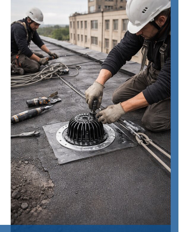 Установка водосточных воронок в Мытищах цена от 3554 р. | ВЫСОТНИК-Мтщ