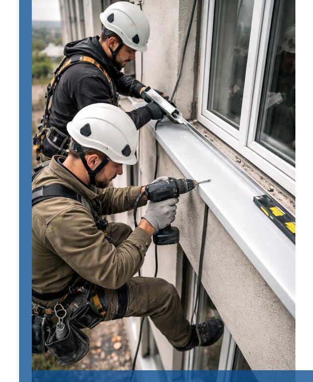 Профессиональный монтаж оконных отливов и отведения воды в Мытищах