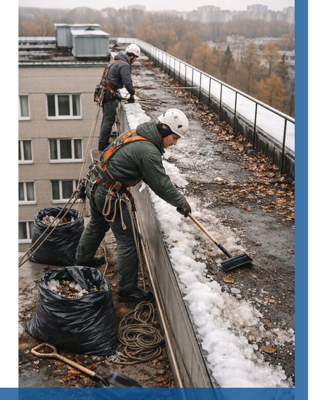 Очистка кровли по периметру в Мытищах от 559 р. | ВЫСОТНИК-Мтщ