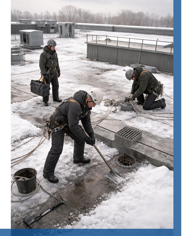 Абонентское обслуживание кровли зимой в Мытищах от 8124 р. | ВЫСОТНИК-Мтщ